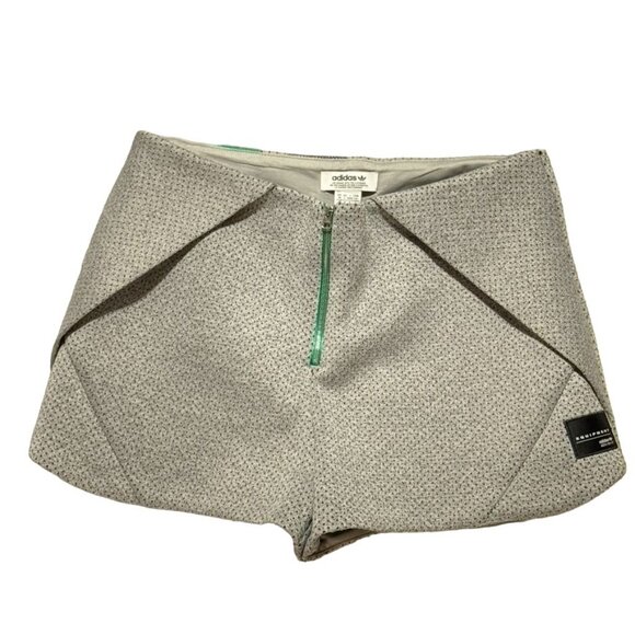 ADIDAS Women's Shorts Polyester Grey High Rise Athletic Zipper Breathable Size L - Picture 5 of 9